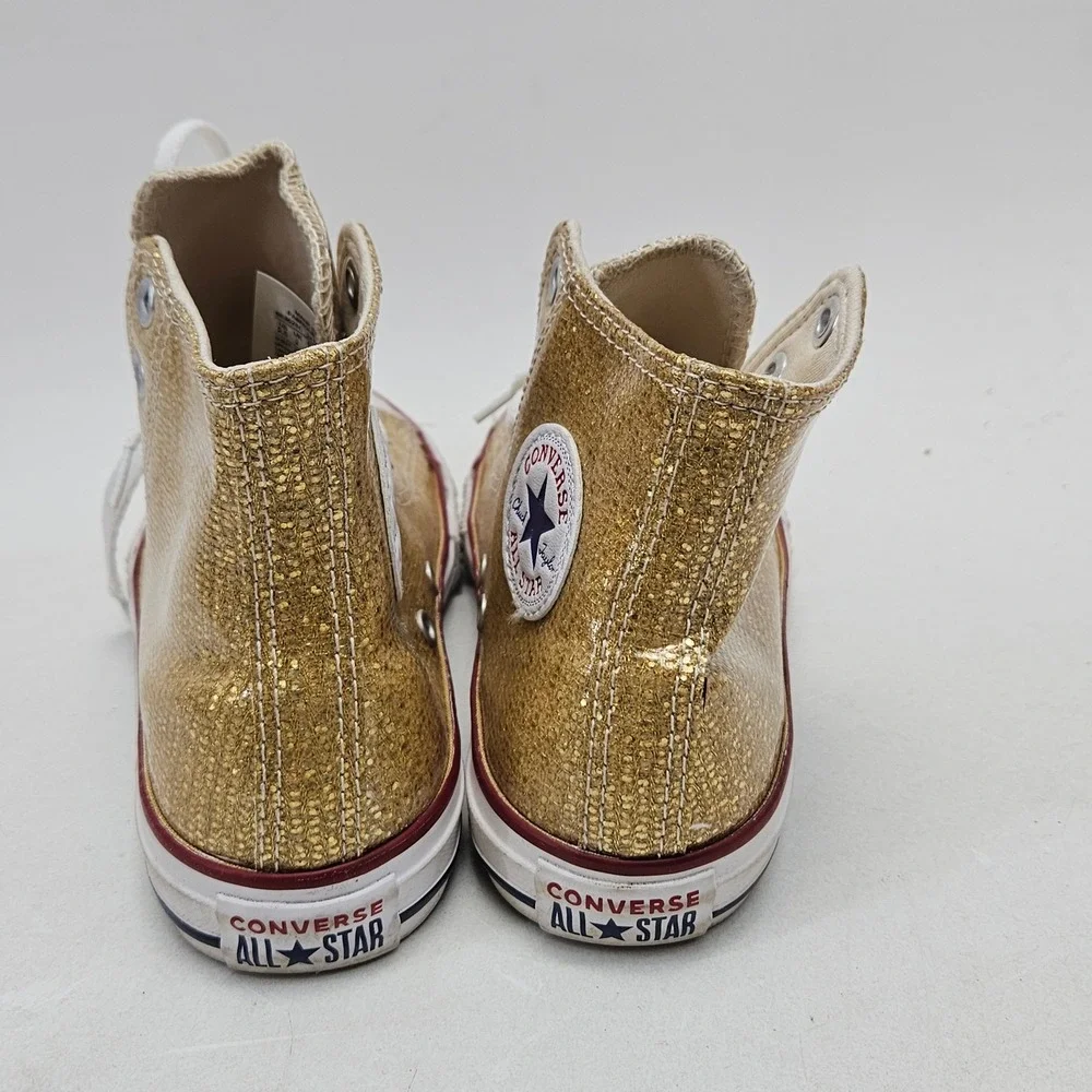 Converse Chuck Taylor All Star Gold Glitter High Top Sneakers 663625C Junior 2.5
